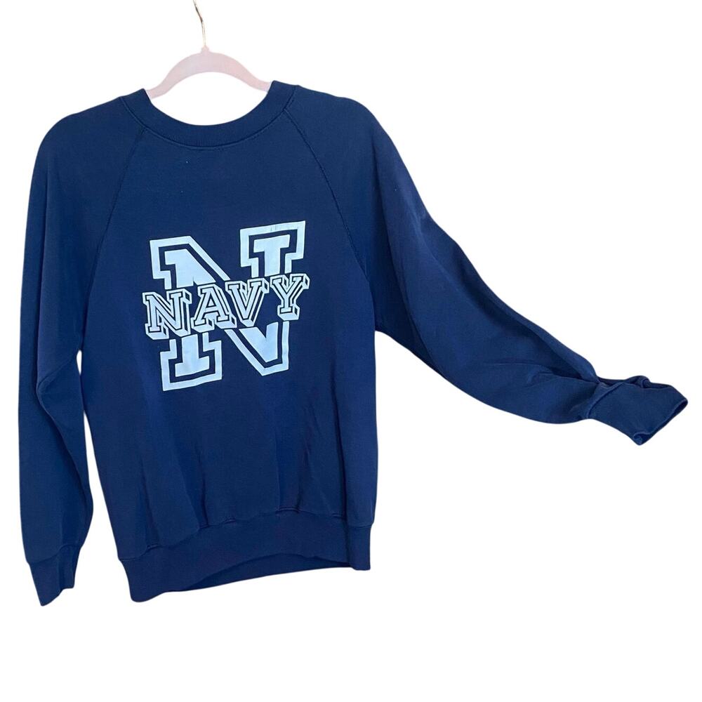 Vintage Soffe Blue Navy Crewneck Sweatshirt Made in USA Size Large military